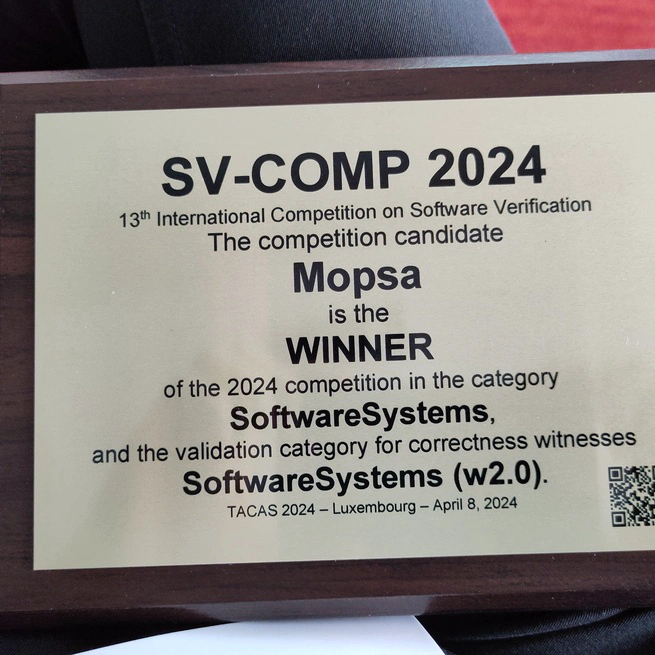 Gold Medal 🥇 for the Software System category at SV-COMP 2024